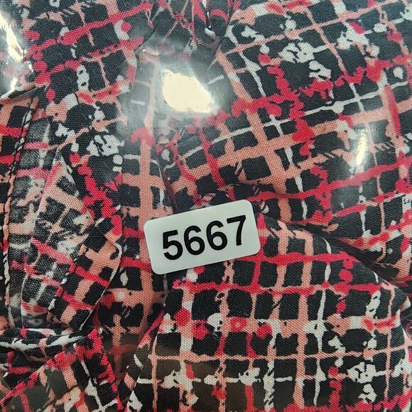 Women's Notations Red & Black Plaid Button-Down Blouse Top Roll Rab Sleeves L - Picture 11 of 11